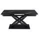 Комплект стол MEBEL ELITE IBIZA 160(240)х90 см, черный мрамор/черный, и 4 кремовых стула MUMBAI