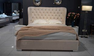 Кровать ЛЕГАСИ Velvet Prestol 180x200 Беж реальная фотография