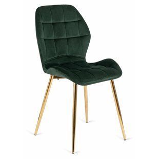 Стул бархатный MEBEL ELITE LUCKY Velvet Зеленый / Золотой реальная фотография