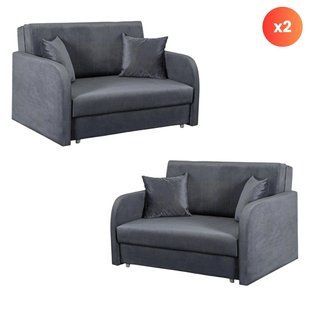 Набір з 2х розкладних крісел MEBEL ELITE VERO 2, 126 см Сірий / велюр