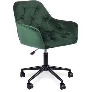 Стул офисный поворотный бархатный MEBEL ELITE MILAN 2 Velvet Зеленый / Черный реальная фотография
