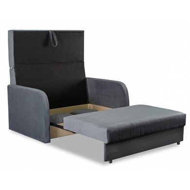 Набір з 2х розкладних крісел MEBEL ELITE VERO 2, 126 см Сірий / велюр жива фотографія