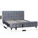 Кровать двуспальная бархатная MEBEL ELITE LINO Velvet 160x200 см Серый