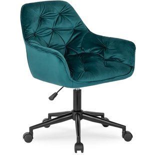 Стул офисный поворотный бархатный MEBEL ELITE MILAN 2 Velvet Бирюзовый / Черный реальная фотография