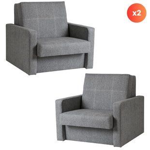 Набір з 2х розкладних крісел MEBEL ELITE MILAN 1, 98 см Сірий / тканина