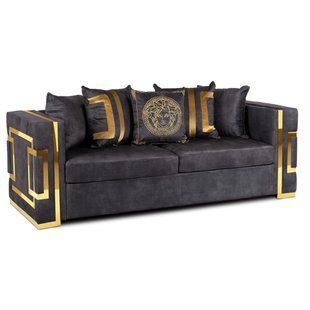 Диван MEBEL ELITE PALLAZO 3S Чорний