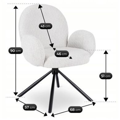 Стілець поворотний MEBEL ELITE MUSSO Сірий жива фотографія