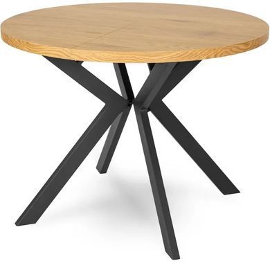 Стол раскладной круглый MEBEL ELITE LUKAS 100(250)х100 см Золотой дуб реальная фотография