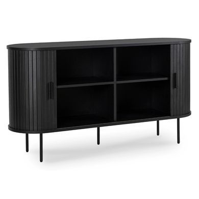 Комод MEBEL ELITE TRISH 140 Черный реальная фотография