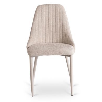 Комплект стіл MEBEL ELITE LUIGI 160(240)х90 см білий мармур/кашемір, та 4 кремових стільців TORINO жива фотографія