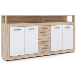 Комод MEBEL ELITE BLAGO 190 дуб сонома/белый реальная фотография