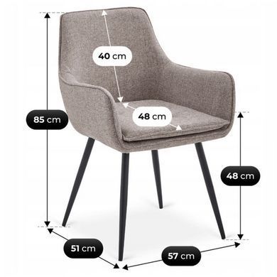 Комплект стіл MEBEL ELITE ALICANTE 160(200)х90 см Чорний/Горіх та 4 стільці EDRICK Коричневий жива фотографія