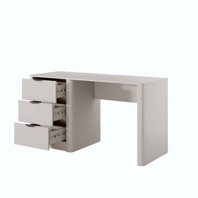 Стол компьютерный, письменный Perfect Home Ланте/Lante 3S/140 с 3 ящиками и черными ручами Беж реальная фотография