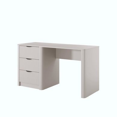 Стол компьютерный, письменный Perfect Home Ланте/Lante 3S/140 с 3 ящиками и черными ручами Беж реальная фотография