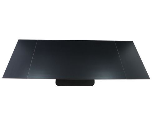 Стіл розкладний OVIDIO CERAMIC Intarsio 160(240)*90 чорний мат/чорний каркас жива фотографія