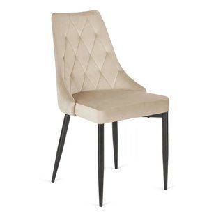 Стілець оксамитовий MEBEL ELITE CORK Velvet Екрю жива фотографія