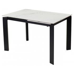 Стол Обеденный VERMONT STATURARIO/BLACK Concepto 120/170x80 Керамика Глянец реальная фотография