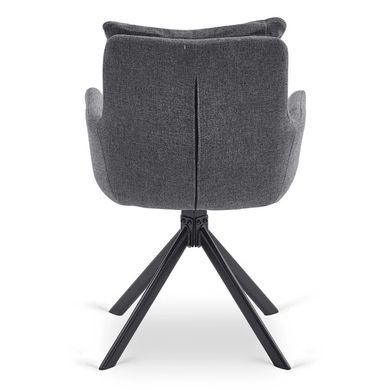 Комплект стіл MEBEL ELITE LUIGI 160(240)х90 см сірий мармур/чорний та 4 стільців PAUL темно-сірого кольору жива фотографія
