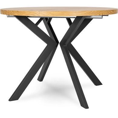 Стіл розкладний круглий MEBEL ELITE LUKAS 100(250)х100 см Золотий дуб жива фотографія