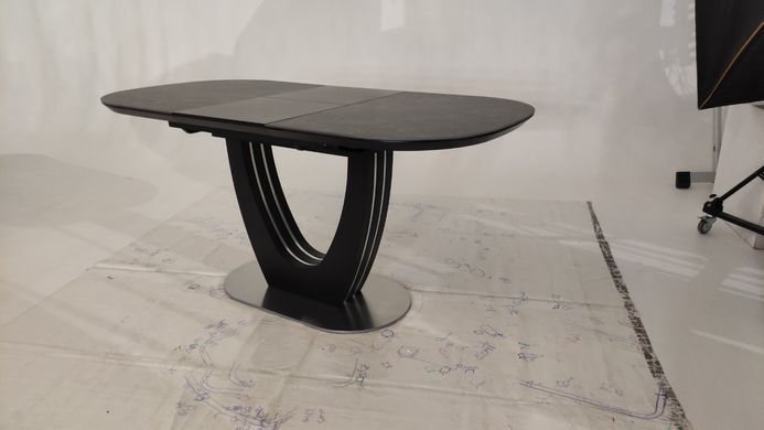 Стол раскладной TML-865-1 VETRO 120x80 Черный Оникс реальная фотография