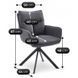 Комплект стіл MEBEL ELITE LUIGI 160(240)х90 см сірий мармур/чорний та 4 стільців PAUL темно-сірого кольору