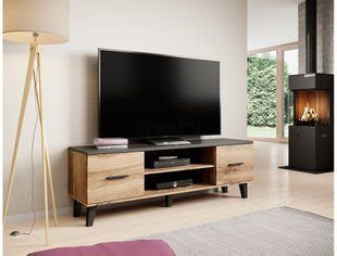 ТВ Тумба LOTTA 2D2K RTV Cama 160 Дуб Вотан / Чорний жива фотографія