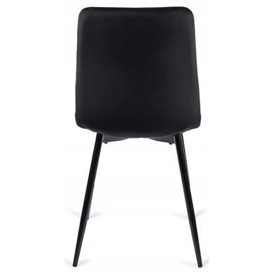 Комплект стіл MEBEL ELITE LUKAS 100(250)х100 см горіх/чорний, та 4 чорних стільці PERU жива фотографія
