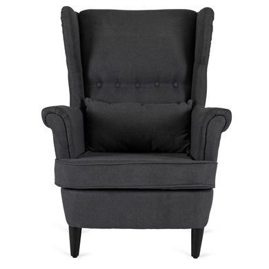 Крісло м'яке оксамитове з підставкою для ніг MEBEL ELITE EVAN 2 Темно Сірий