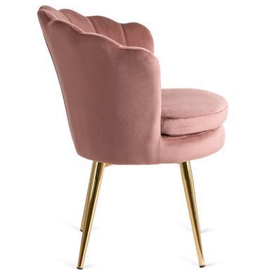 Стілець оксамитовий MEBEL ELITE VIOLA Velvet Рожевий/золото жива фотографія