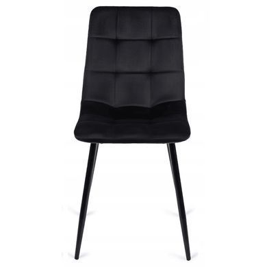 Комплект стіл MEBEL ELITE LUKAS 100(250)х100 см горіх/чорний, та 4 чорних стільці PERU жива фотографія