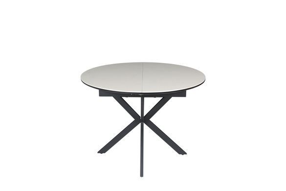 Стіл розкладний GENEWA CERAMIC Intarsio 105(140)x105 бежевий/чорний жива фотографія