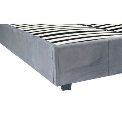 Кровать двуспальная бархатная 160x200 MEBEL ELITE MARI Velvet Серый реальная фотография