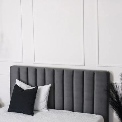 Кровать двуспальная бархатная 160x200 MEBEL ELITE MARI Velvet Серый реальная фотография