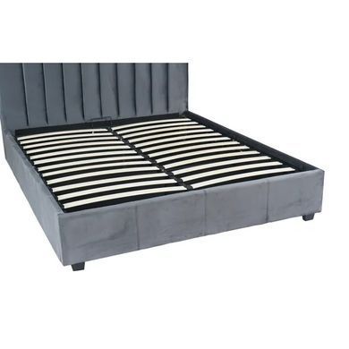 Кровать двуспальная бархатная 160x200 MEBEL ELITE MARI Velvet Серый реальная фотография
