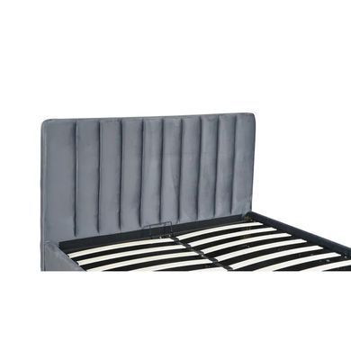 Кровать двуспальная бархатная 160x200 MEBEL ELITE MARI Velvet Серый реальная фотография