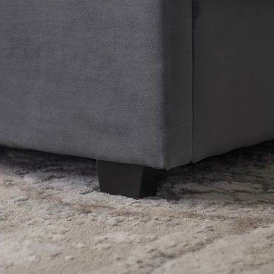Кровать двуспальная бархатная 160x200 MEBEL ELITE MARI Velvet Серый реальная фотография