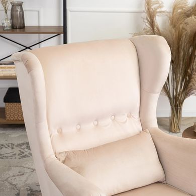 Крісло м'яке оксамитове MEBEL ELITE KLARIS 2 Velvet Беж