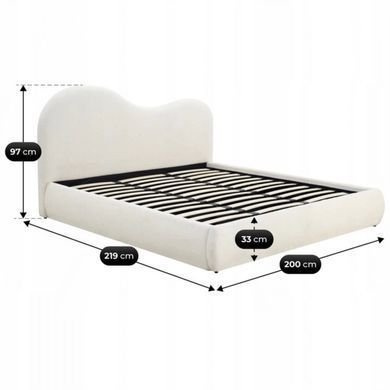 Ліжко двоспальне MEBEL ELITE TALINN 180x200 см Кремовий Букле жива фотографія
