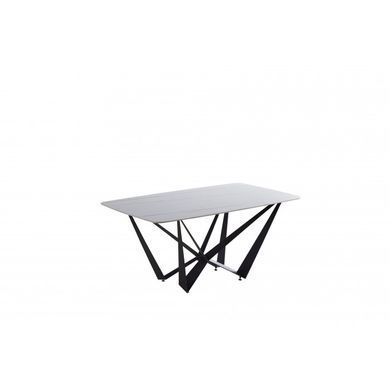 Стіл DALI CERAMIC Intarsio 180х90 Білий Ефект Мармуру жива фотографія