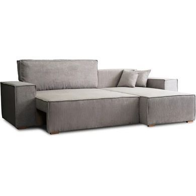 Угловой диван универсальный MEBEL ELITE ALEX 262 см ткань Серый