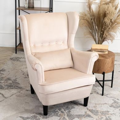 Крісло м'яке оксамитове MEBEL ELITE KLARIS 2 Velvet Беж