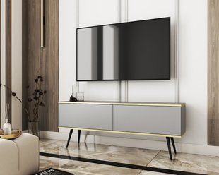 Тумба під телевізор Perfect Home Оро / Oro 2-дверна з чорними ніжками RTV135 Сірий жива фотографія