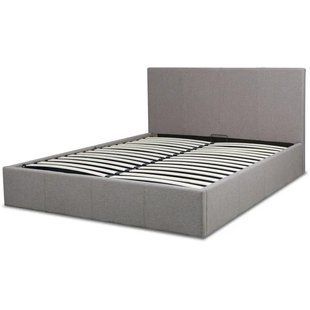 Ліжко двоспальне MEBEL ELITE MELIA, 160x200 см тканина Сірий жива фотографія