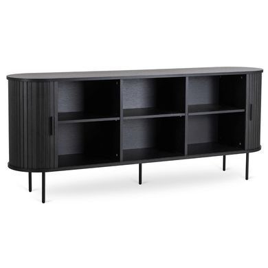 Комод MEBEL ELITE TRISH 180 Чорний жива фотографія
