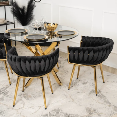 Стілець поворотний оксамитовий MEBEL ELITE RUBI Velvet Чорний жива фотографія