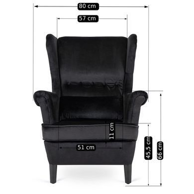 Крісло м'яке оксамитове MEBEL ELITE KLARIS 2 Velvet Чорний