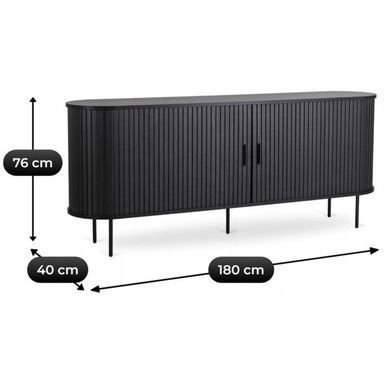 Комод MEBEL ELITE TRISH 180 Чорний жива фотографія