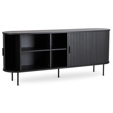 Комод MEBEL ELITE TRISH 180 Чорний жива фотографія