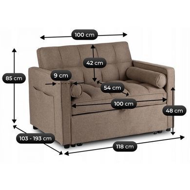Кресло раскладное MEBEL ELITE CORRA Коричневый