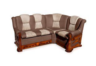 Мягкий уголок Каприз Микс Мебель 175*130 (Brown+Beige) орех реальная фотография